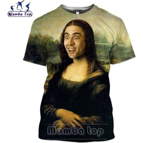 Mamba Top 3D Print Actor Nicolas Cage T Shirt Men Movie Leading Man Handsome P Picture Harajuku Spoof Monkey Casual Women Tshirt