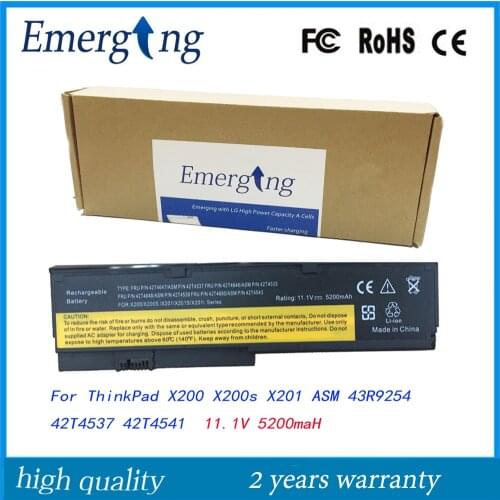 Japanese Cell New Laptop Battery For Lenovo ThinkPad X200 X200s X201 ASM 43R9254 42T4537 42T4541