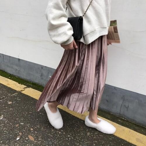 2020 New Spring Summer Women Skirts Solid Color High Waist Loose Big Size Korean Fashion Pleated Female Skirt TM1552