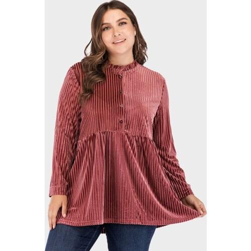 2021Spring And Autumn New Womens Long-Sleeved Shirt Striped t-Shirt Velvet Loose Fashion Casual All-Match Simple Jacket Top 5XL