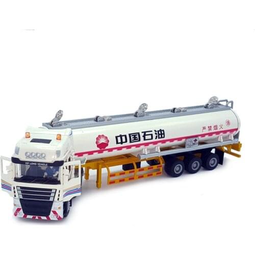 1:50 alloy tanker Sinopec China Petroleum alloy engineering truck transport vehicle model semi-trailer truck toy car W112