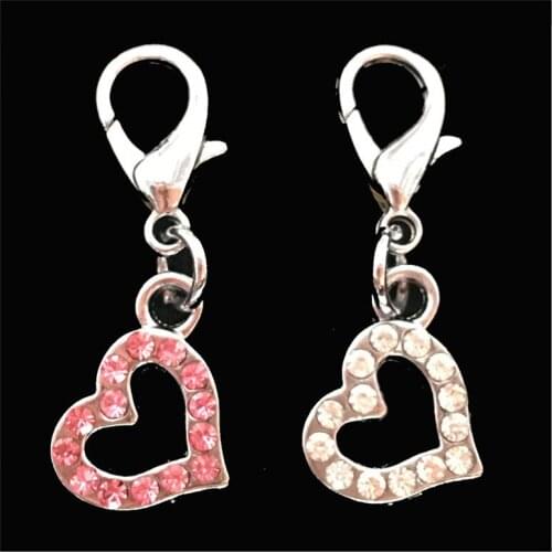 1 Piece Rhinestone Heart Pendant Pet Dog Collar Decoration Beautiful Durable Necklace Pendant