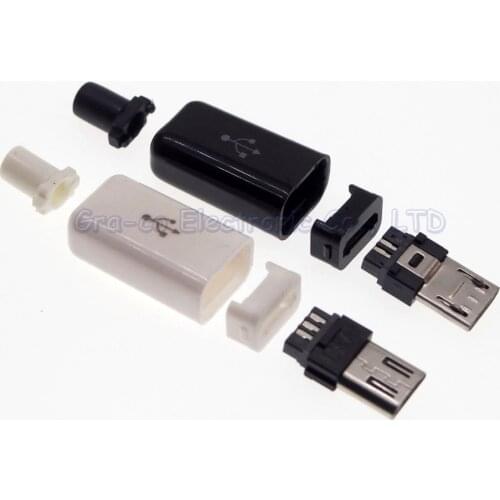 10set 4 in 1 communly use Micro USB Jack connector male plug,Micro USB Connector Tail Charging male plug