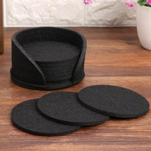 10pcs Round Felt Cup Mug Mat Drink Coasters Heat Insulation Coffee Tea Placemat for Home Kitchen Dining Table Pads Tableware