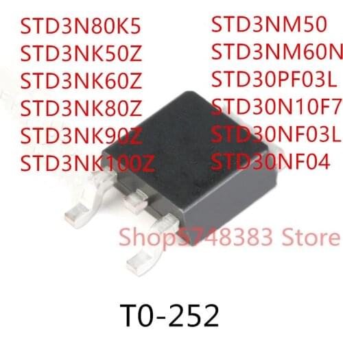 10PCS STD3N80K5 STD3NK50Z STD3NK60Z STD3NK80Z STD3NK90Z STD3NK100Z STD3NM50 STD3NM60N STD30PF03L STD30N10F7 STD30NF03L STD30NF04