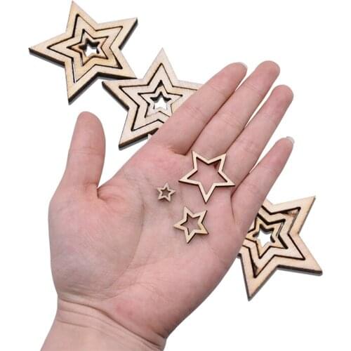 100pcs/lot Star Wooden Confetti Hollow Wood Slices Ornament for Wedding Birthday Party Home DIY Embellishment Craft Decoration.8