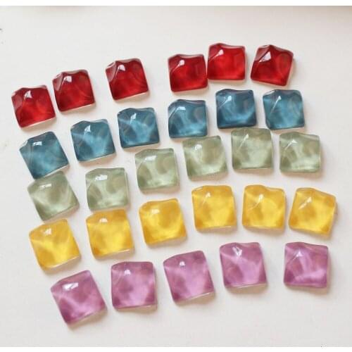 New style 50pcs/lot 16mm geometry Square shape irregular water ripple resin flatback beads diy jewelry earring pendant accessory