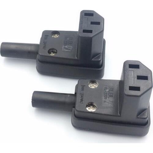 90 Degree Angled IEC 320 C13 Female Plug AC 10A 250V Power Cord Cable Connector