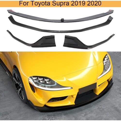 Car Front Bumper Lip Spoiler Splitters for Toyota Supra 2019 2020 Front Bumper Lip Spoiler Splitters Carbon Fiber