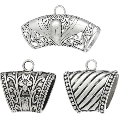 DoreenBeads Bails For Wrap Scarf Antique Silver Color Connector Scarf Charms Bail Beads Women Fashion Jewelry Accessories,3PCs