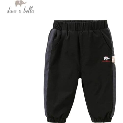 DBX15577 dave bella winter baby boys fashion striped padded pants children full length kids pants infant toddler trousers