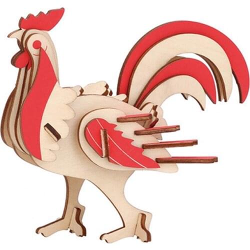 Wooden Puzzle Funny Kids Gift Kids Wooden Color Laser Dinosaur Puzzle for Gift