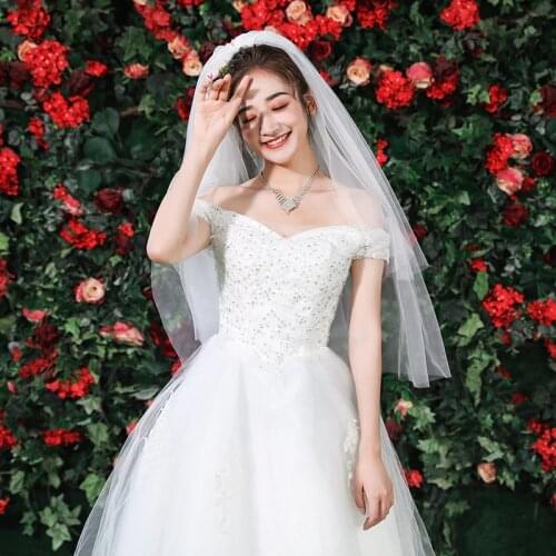 White Short Bridal Veil Two Layer 90cm With Comb Ivory Veils For Wedding Party Black Champagne Soft Tulle Veil Bride velo sposa