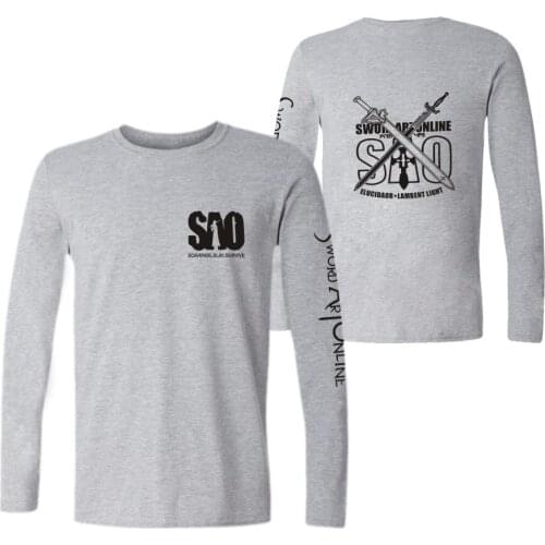 Anime Sword Art Online T-shirt Long Sleeve Men Tee Shirt womens Casual Cotton Fashion Tshirt boys T Shirt tops Harajuku Clothes