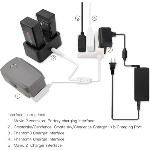 Intelligent Voltage Converter Charger Adapter to Power Bank for CrystalSky for DJI Mavic 2 pro / zoom/Phantom 3/4 Battery