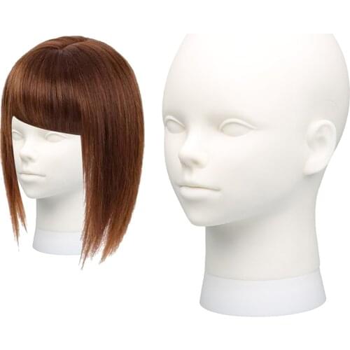 11" Wig Head Bald Dummy Wig Stand for Wig Hairpieces Glasses Display Salon Travel Cosmetology Practice Training White