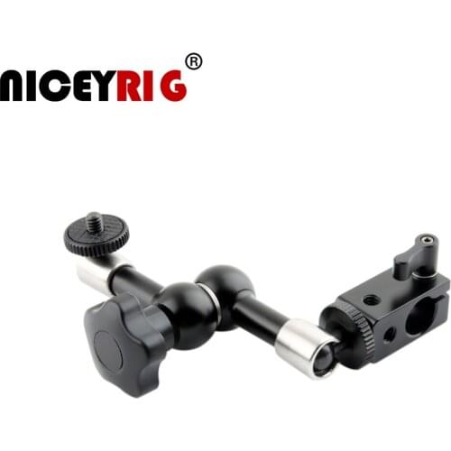 NICEYRIG Magic Arm 1/4" Screw 15mm Rod Clamp Ball Head Bracket ARRI Rosette Monitor Mount for EVF Viewfinder Monitor Camera Rig