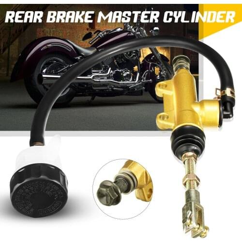 New 8mm Universal Motorcycle Rear Brake Hydraulic Master Oil Cylinder Gold Dirt Pit Bike ATV