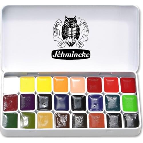 Original Schmincke Academy level 24 Color Solid Watercolor Set Paint Trial 0.8ml Mini Aquarel Sub Package Acuarelas