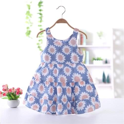 Baby Girls Dresses Summer Newborn Dresses Kids Sleeveless Print O-neck A-line Dress Summer Princess Dresses for Girls