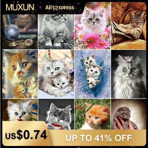 Full 5D Diamond Painting Cat Diamond Embroidery Full Square Picture Of Rhinestones Cross Stitch Mosaic Animals Beads Art Jq292