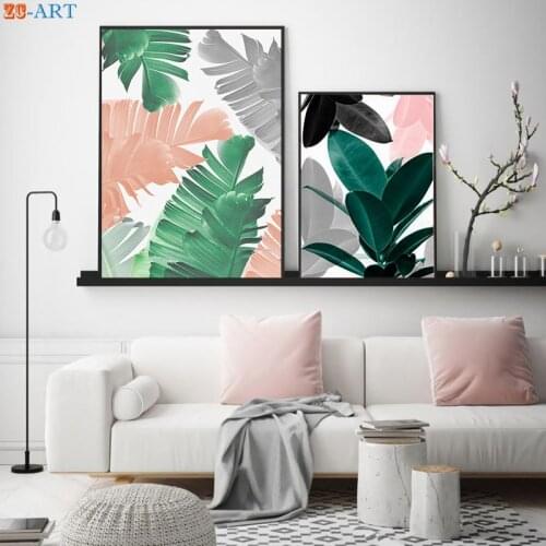 Tropical Leaf Poster Botanical Art Print Canvas Painting Large Wall Pictures for Living Room Modern Wall Art Scandinavain Decor