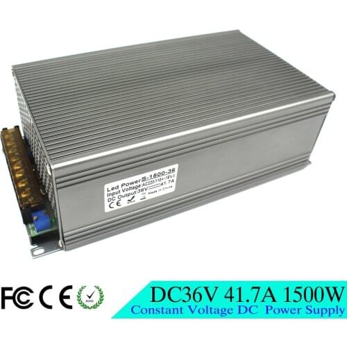 Professional DC36V Power Supply Switching 41.7A 1500W Driver Transformer 110V 220V AC to DC 36V SMPS for CNC CCTV Motor Stepper