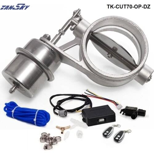 70mm Open style Vacuum Exhaust Cutout Valve with Wireless Remote Controller Set For Mustang GT V8 TK-CUT70-OP-DZ