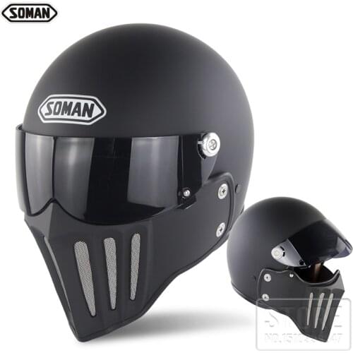 Retro Motorcycle Helmet Vintage Full Face Knight Helmet Flip Up Visor Capacetes four Seasons Universal Combination Half Helmet