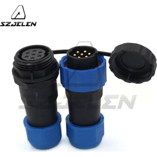 SD20- 7pin IP68 Cable Waterproof Aviation Male and female 10A , 20mm Cable Connector 7 Pins Waterproof Dustproof Aviation