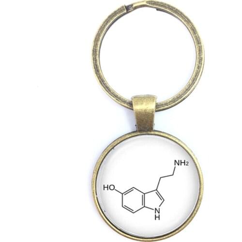 Serotonin Chemical Formula Keychain Biology Chemistry Student Keyring Jewelry Creative Gift