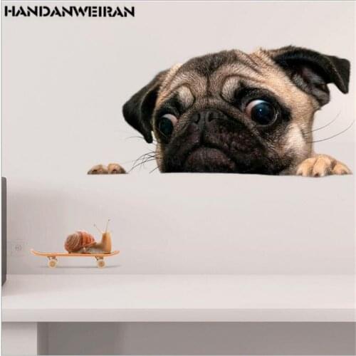 1PCS cute 3d funny wall sticker Dog animals puppy snails decorate home decor on the wall stickers forbedroom