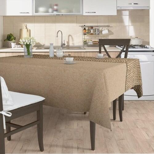 Table cloth living room kitchen cover Brown plain patterned micro fabric cover with runner pattern Free Shipping