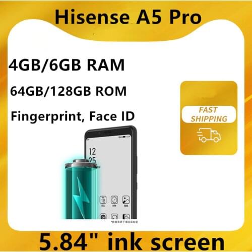 In Stock Hisense A5 Pro 4G LTE Cell Phone Dual Sim Fingerprint 5.84" ink Screen Read Phone Octa Core 13.0MP NFC Android 10.0