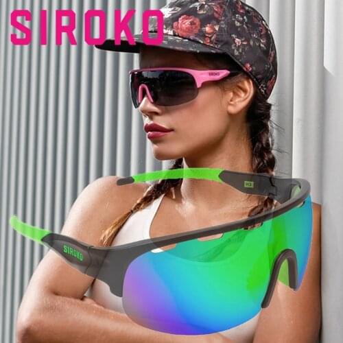 2021 NEW SIROKO K3 Cycling Sunglasses 4Lens Polarized TR90 Sports Bicycle Glasses MTB Mountain Bike Eyewea Ar For Men Women
