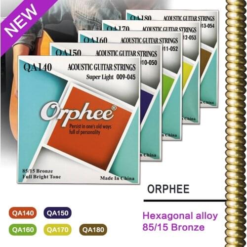 Orphee QA-140/150/160/170/180 Acoustic guitar strings hexagonal alloy 85/15 bronze inch multiple choices