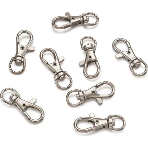 100pcs Alloy Swivel Lobster Claw Clasps Lanyard Snap Hook for Lanyard Key Rings Keychain DIY Jewelry Making Supplies