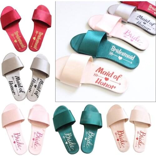 Womens Slippers with Printed Letters for Wedding Party, Spa, Party and more