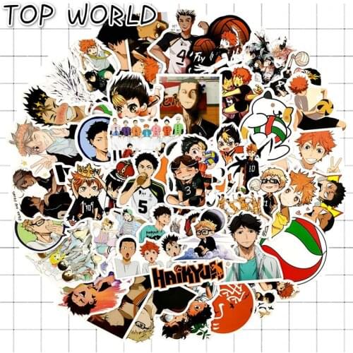 10/50pcs/set Japan Anime Haikyuu Cartoon Waterproof Sticker For Phone Skateboard Kids Toy Sticker Laptop Luggage Motorcycle