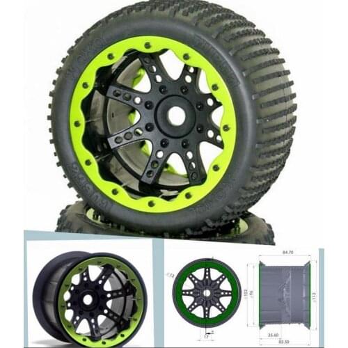 2pcs AXIAL HPI SAVAGE 4.6 SS Flux XL E-MAXX 1/8 MT Truck Nitro/Electric Wheels/Tires Nanda Hobao HSP Redcat HHraxxas