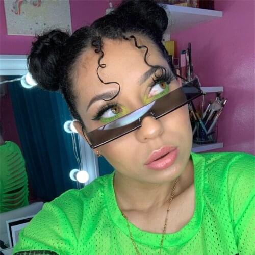 2020 New Fashion Brand Designer Shaped Square Sunglasses Women Vintage Metal Reflective Glasses For Women Mirror Oculos De Sol