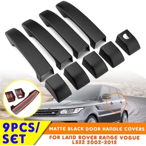 9PCS/set Car Door Handle Covers Trim For Land Rover Range Rover L322 2002 2003 2004 2005 2006 2007 2008 2009 2010 2011 2012
