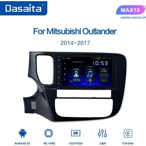 Dasaita 8" 1 Din Android 10.0 Car Radio Player For Mitsubishi Outlander 2015 2016 2017 Navigation GPS 12V 4GB RAM MAX10