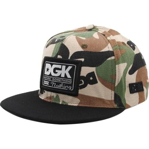 Fashion DGK Letter Embroidery Flat Baseball Cap Men Women Hip Hop Outdoor Snapback Hat Unisex Camouflage Adjustable Planas Hats