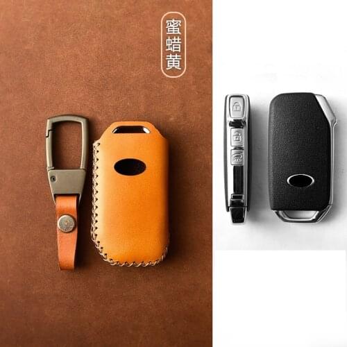 Genuine Leather Car Remote Key Cover Case For KIA Sportage R GT Stinger GT Sorento Cerato Forte KX3 K5 2017 2018 2019 2020 2021