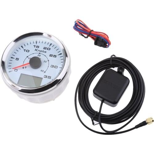 8 Colors LED Backlight GPS Speedometer 85mm MPH, 0-35 Knots - Marine Boat
