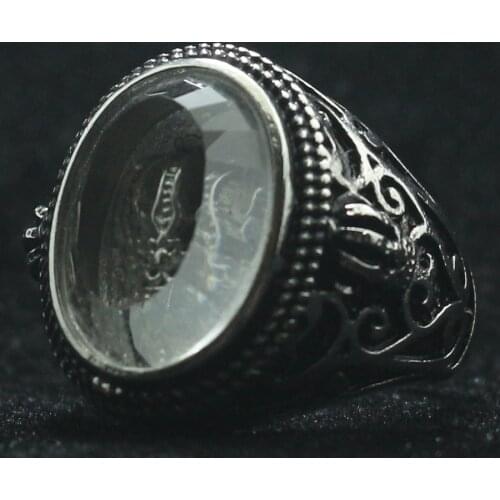 Unisex 316L Stainless Steel Cool Silver-Color Crown Ring