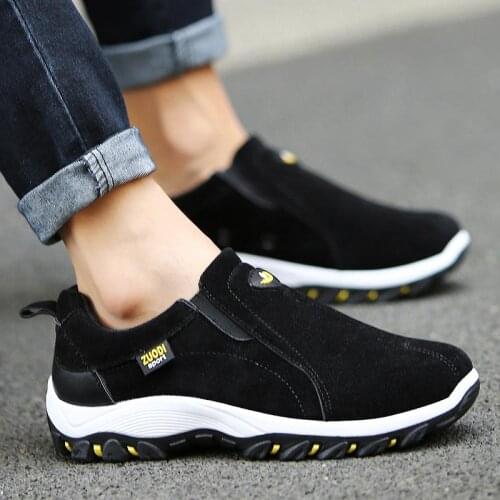 Large Size Outdoor Non-slip Shoes Man Leather PU Basket Sport Homme Sneakers Black Sports Shoes for Male Running Shoes Gym D-608