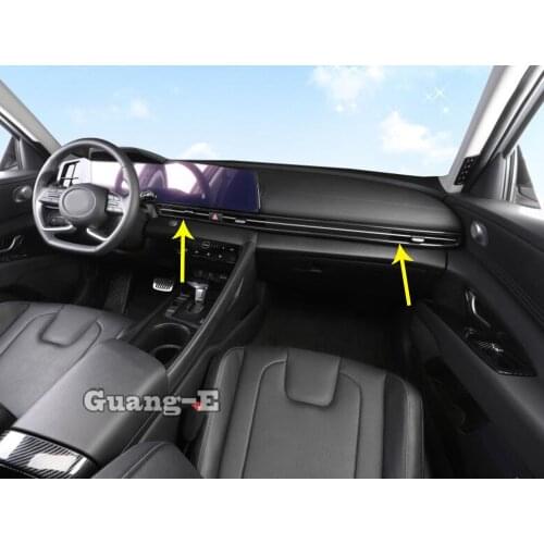 Car Cover Switch Vent Outlet Middle Air Condition Panel Control Trim Frame Stick Hoods 2pcs For Hyundai Elantra Avante 2021 2022
