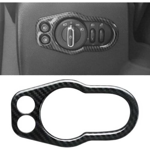 Car Headlight Switch Cover Trim Decoration Carbon Fiber Style For BMW MINI Cooper F55 F56 F57 2015-2020 Car Interior Mouldings